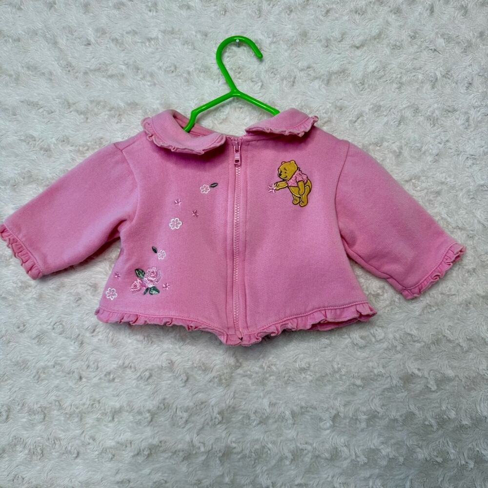 Vintage Disney Embroidered Pooh Zip up jacket 0-3 months